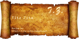Titz Zita névjegykártya